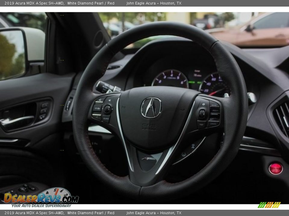 2019 Acura MDX A Spec SH-AWD White Diamond Pearl / Red Photo #28