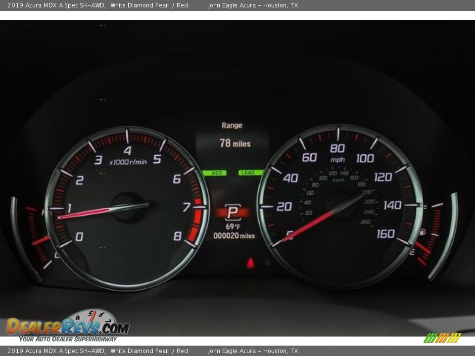 2019 Acura MDX A Spec SH-AWD White Diamond Pearl / Red Photo #34