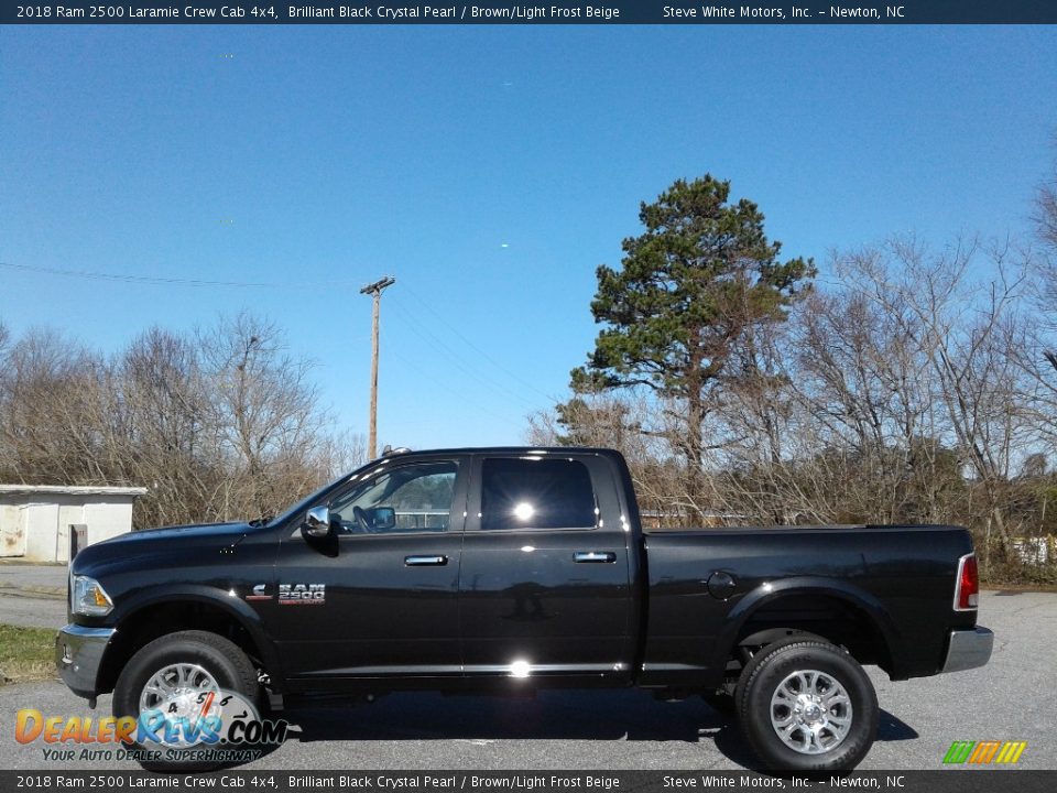 2018 Ram 2500 Laramie Crew Cab 4x4 Brilliant Black Crystal Pearl / Brown/Light Frost Beige Photo #1