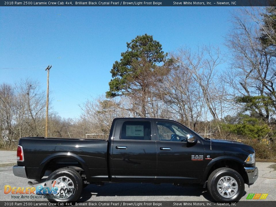 2018 Ram 2500 Laramie Crew Cab 4x4 Brilliant Black Crystal Pearl / Brown/Light Frost Beige Photo #5