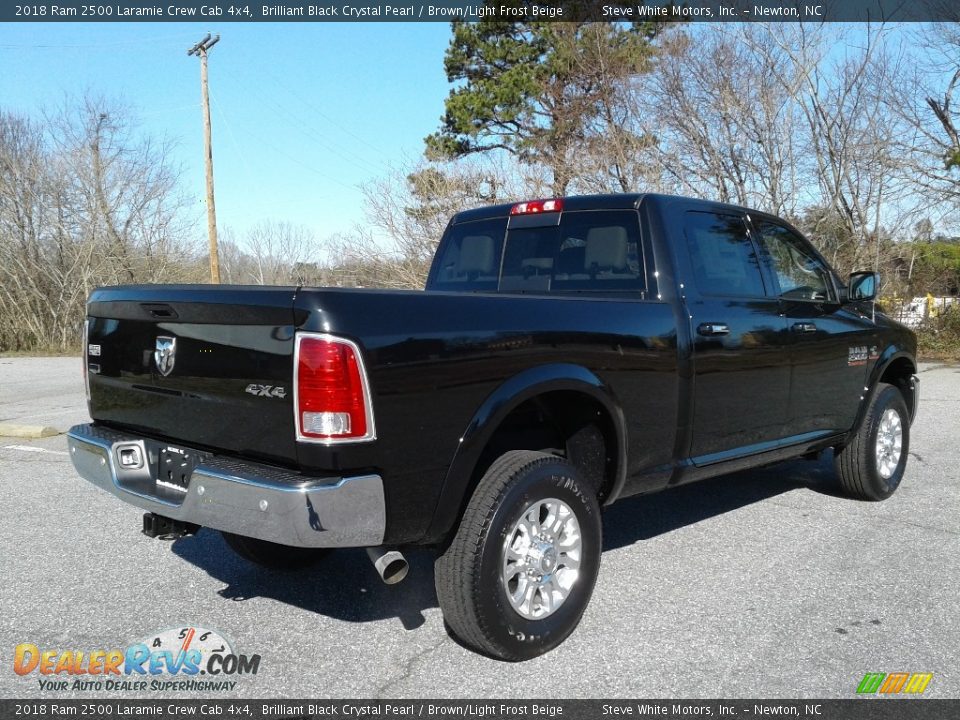 2018 Ram 2500 Laramie Crew Cab 4x4 Brilliant Black Crystal Pearl / Brown/Light Frost Beige Photo #6