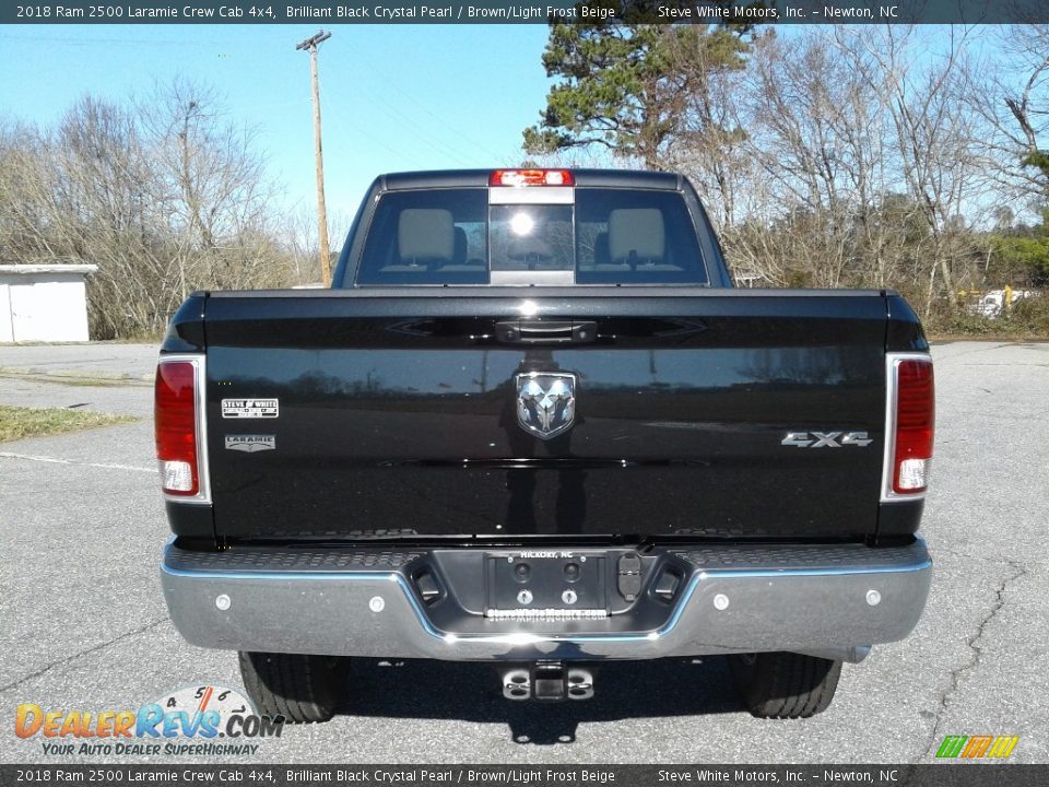 2018 Ram 2500 Laramie Crew Cab 4x4 Brilliant Black Crystal Pearl / Brown/Light Frost Beige Photo #7