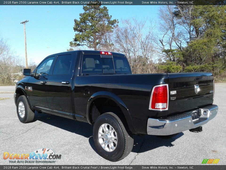 2018 Ram 2500 Laramie Crew Cab 4x4 Brilliant Black Crystal Pearl / Brown/Light Frost Beige Photo #8