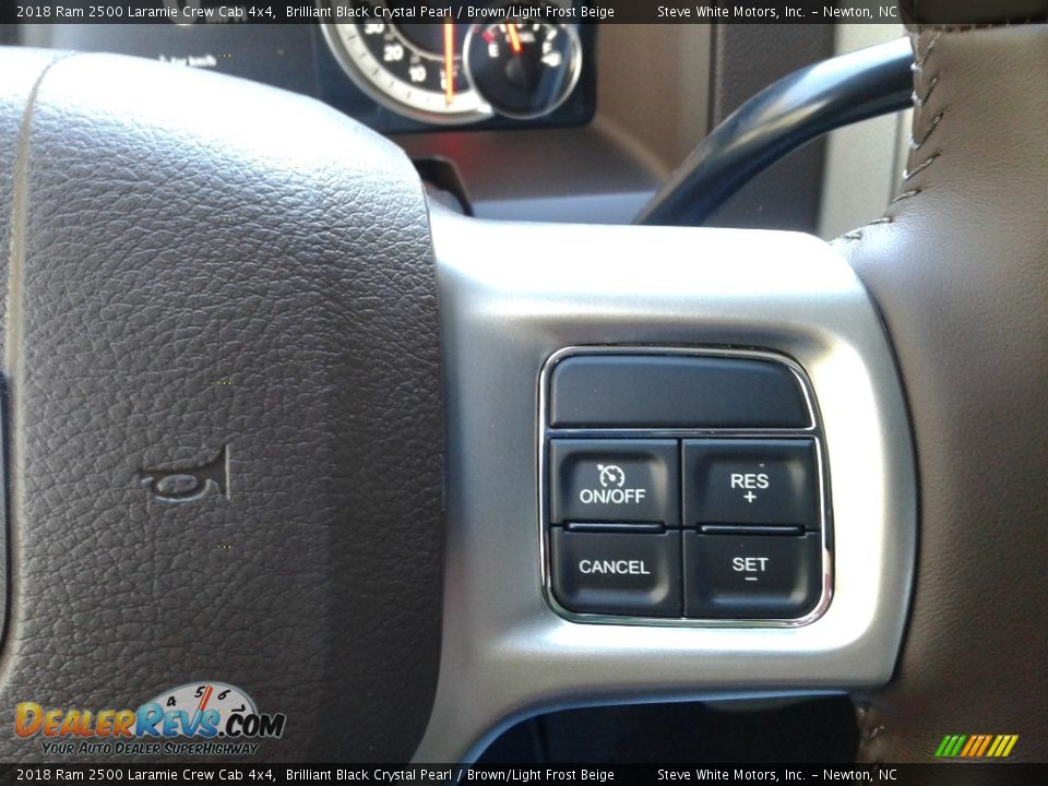 2018 Ram 2500 Laramie Crew Cab 4x4 Brilliant Black Crystal Pearl / Brown/Light Frost Beige Photo #18
