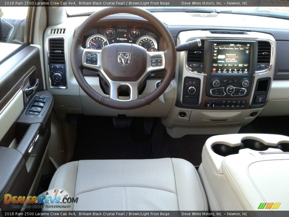 2018 Ram 2500 Laramie Crew Cab 4x4 Brilliant Black Crystal Pearl / Brown/Light Frost Beige Photo #30