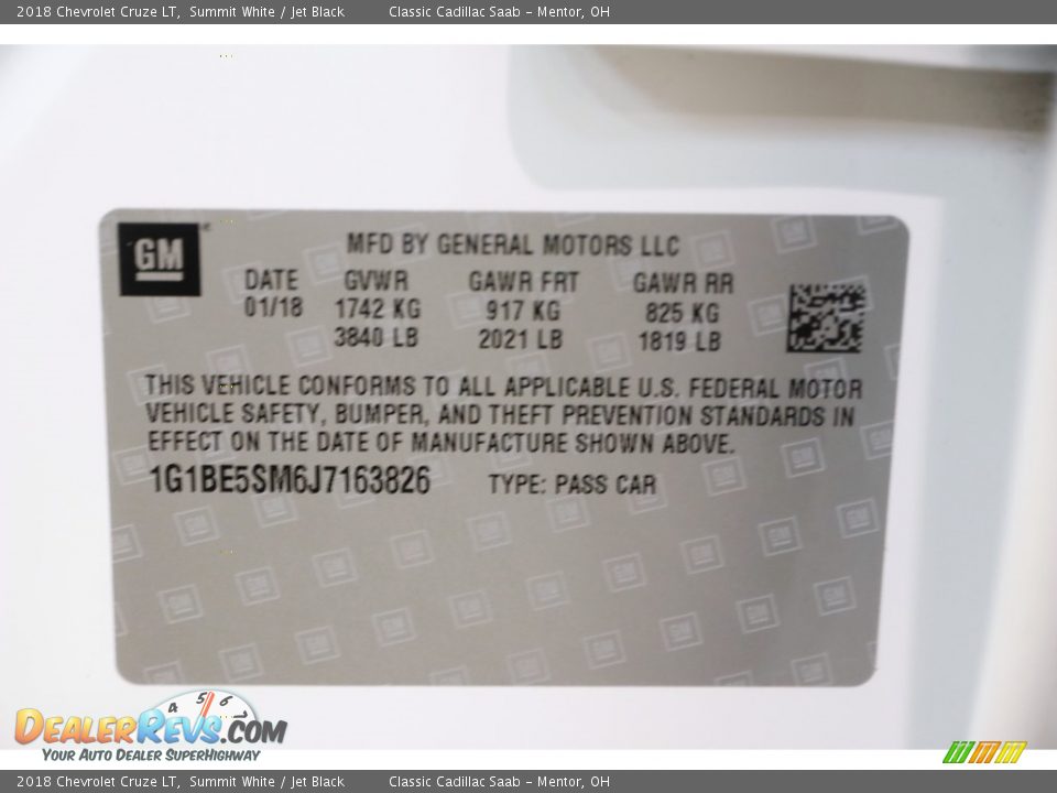 2018 Chevrolet Cruze LT Summit White / Jet Black Photo #20