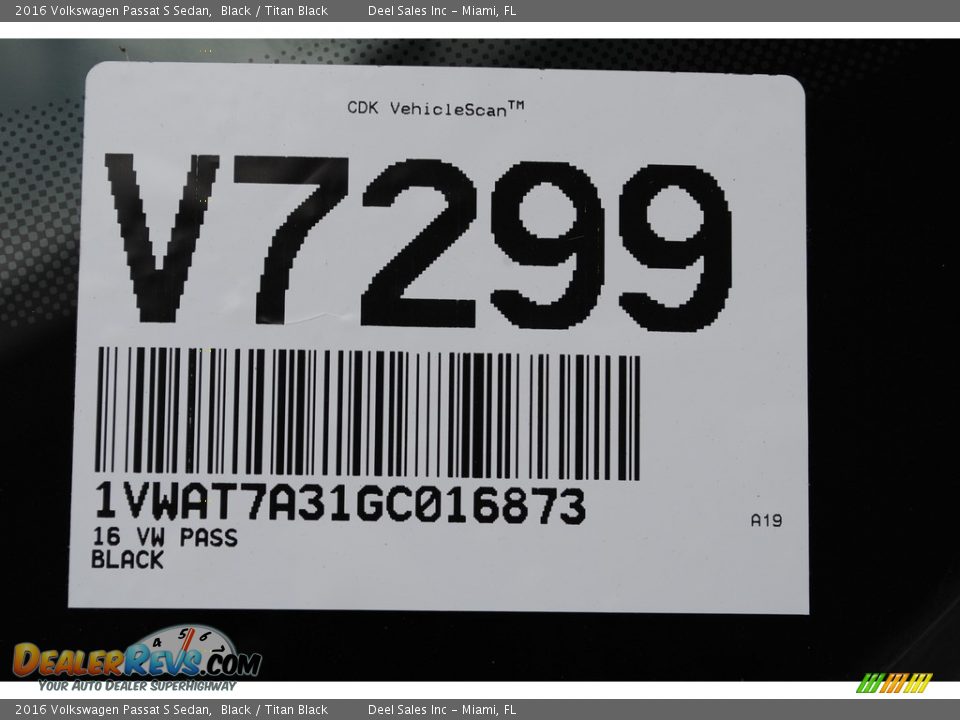 2016 Volkswagen Passat S Sedan Black / Titan Black Photo #20