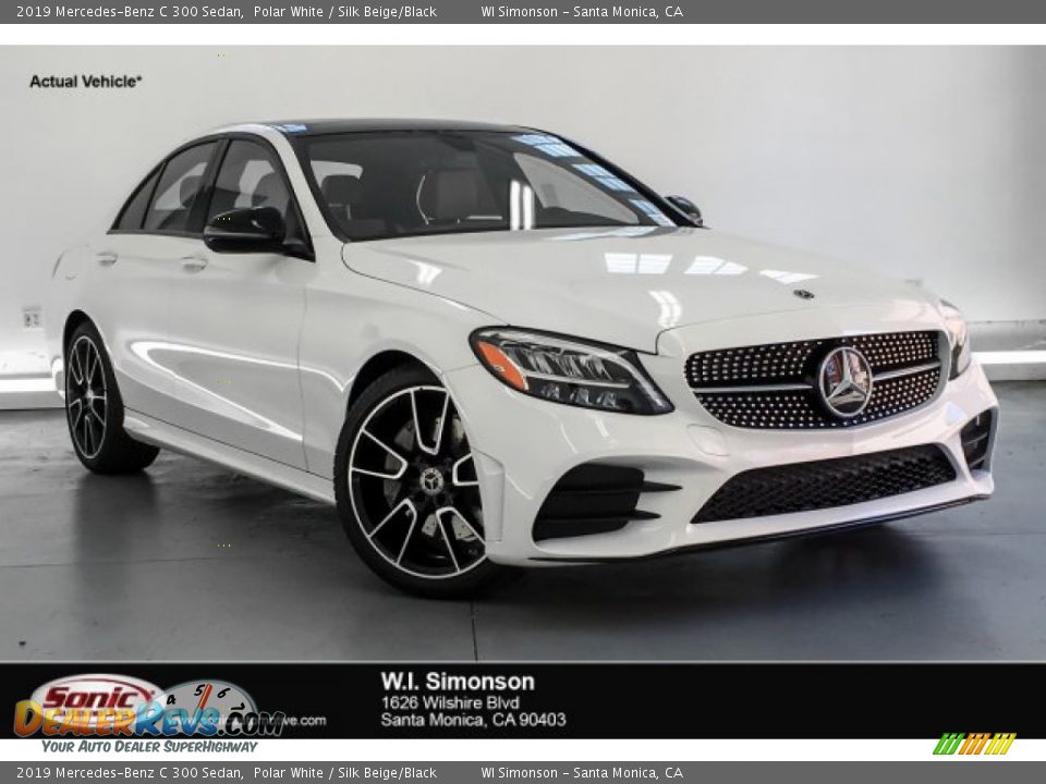 2019 Mercedes-Benz C 300 Sedan Polar White / Silk Beige/Black Photo #1