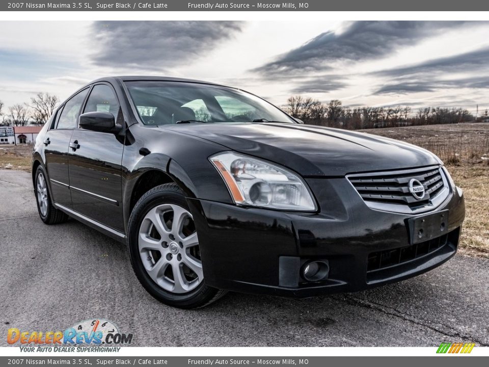 2007 Nissan Maxima 3.5 SL Super Black / Cafe Latte Photo #1