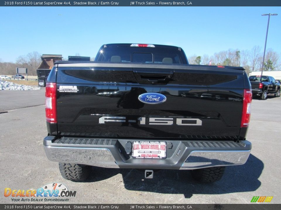 2018 Ford F150 Lariat SuperCrew 4x4 Shadow Black / Earth Gray Photo #4