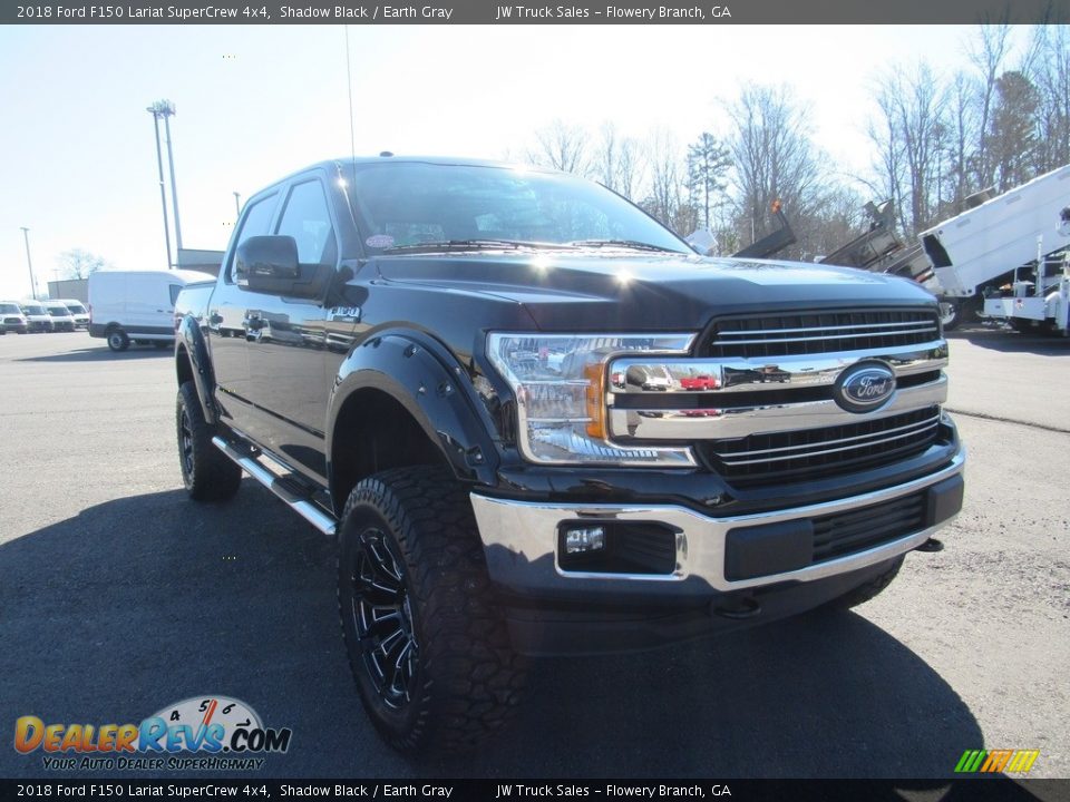 2018 Ford F150 Lariat SuperCrew 4x4 Shadow Black / Earth Gray Photo #7