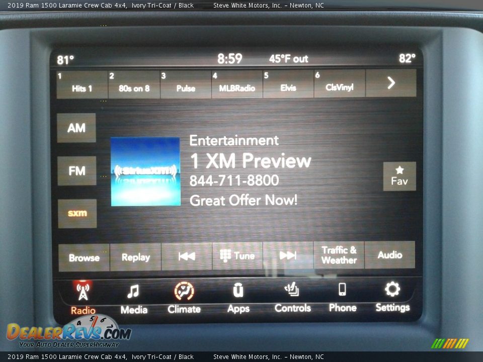 2019 Ram 1500 Laramie Crew Cab 4x4 Ivory Tri–Coat / Black Photo #22
