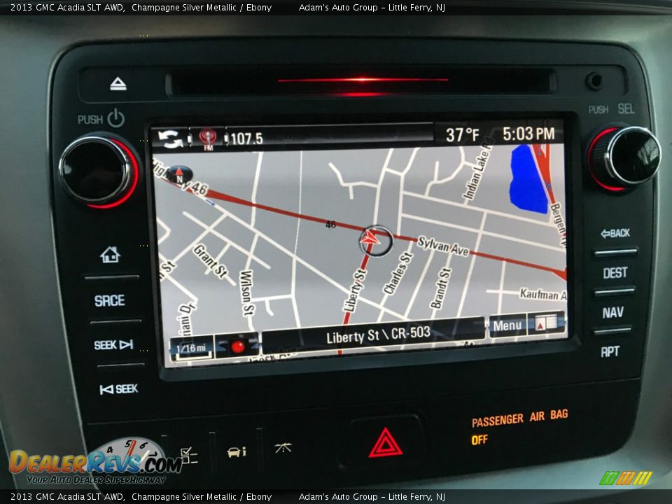 2013 GMC Acadia SLT AWD Champagne Silver Metallic / Ebony Photo #28