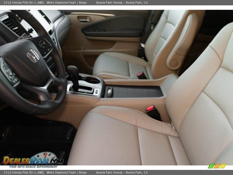 2019 Honda Pilot EX-L AWD White Diamond Pearl / Beige Photo #16