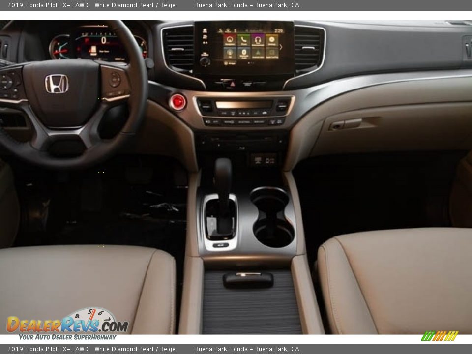 2019 Honda Pilot EX-L AWD White Diamond Pearl / Beige Photo #18
