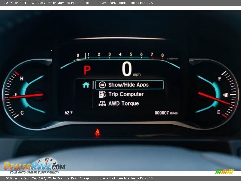2019 Honda Pilot EX-L AWD White Diamond Pearl / Beige Photo #19