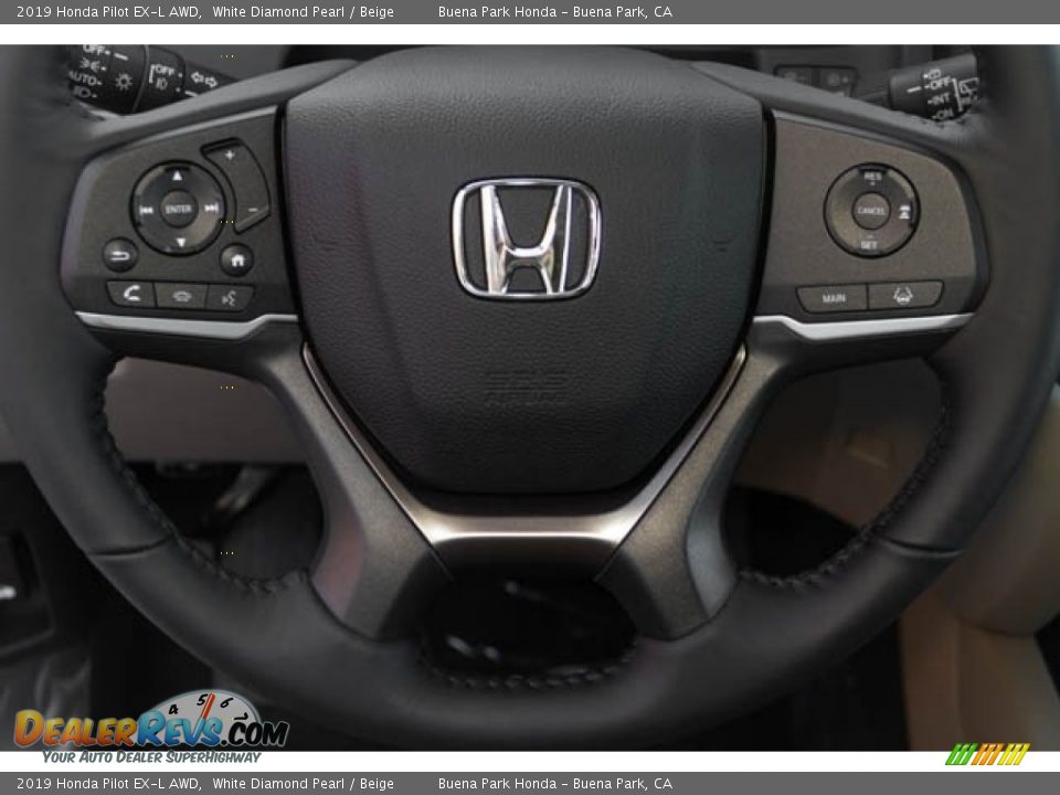 2019 Honda Pilot EX-L AWD White Diamond Pearl / Beige Photo #20