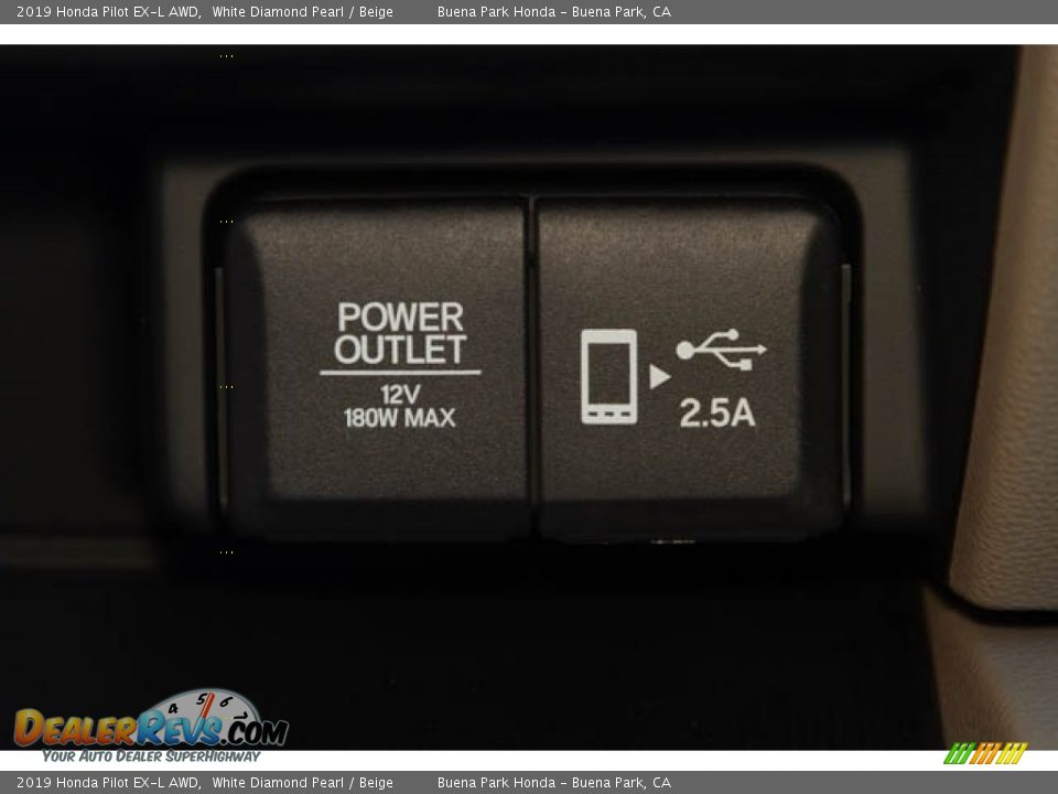 2019 Honda Pilot EX-L AWD White Diamond Pearl / Beige Photo #24