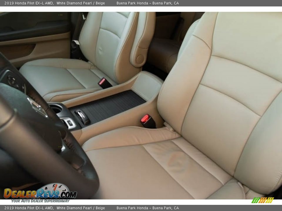 2019 Honda Pilot EX-L AWD White Diamond Pearl / Beige Photo #25