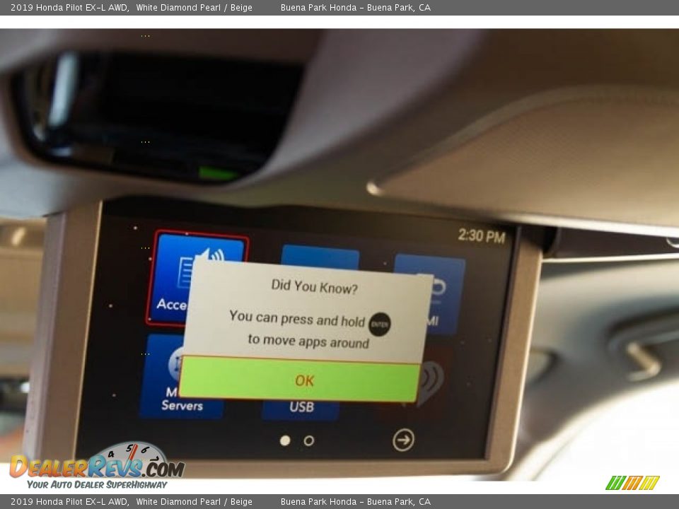 2019 Honda Pilot EX-L AWD White Diamond Pearl / Beige Photo #27