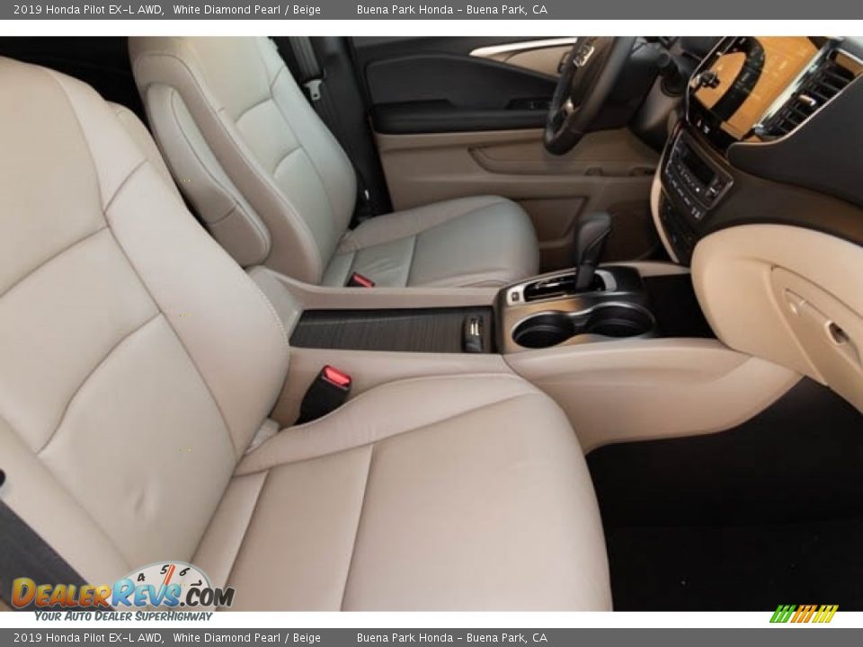 2019 Honda Pilot EX-L AWD White Diamond Pearl / Beige Photo #34