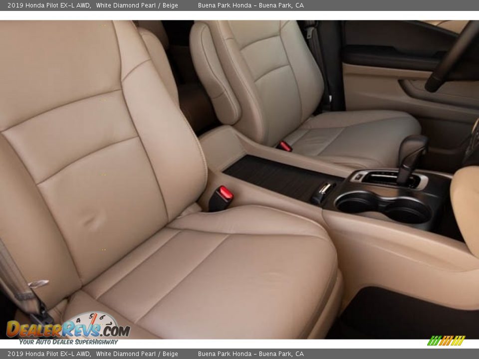 2019 Honda Pilot EX-L AWD White Diamond Pearl / Beige Photo #35