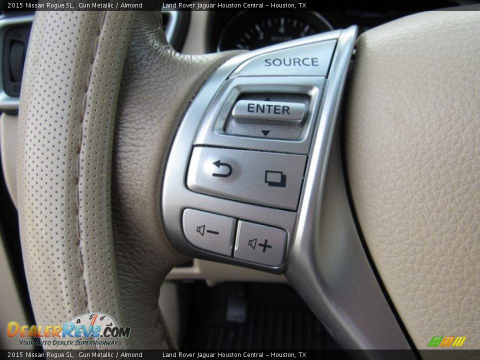 2015 Nissan Rogue SL Gun Metallic / Almond Photo #27