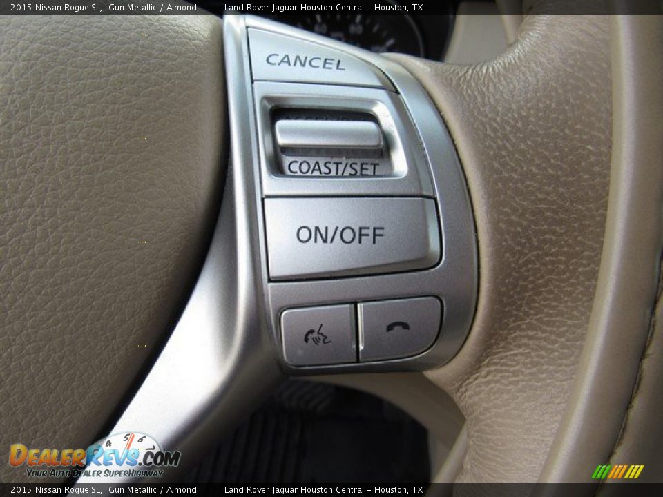 2015 Nissan Rogue SL Gun Metallic / Almond Photo #28
