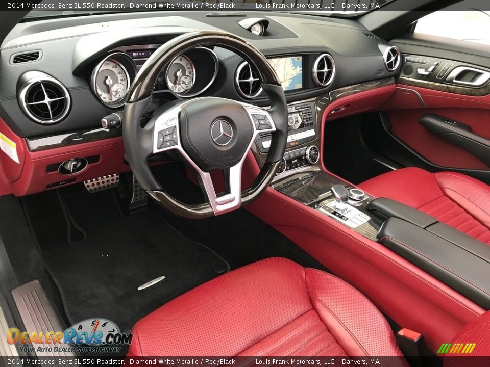 2014 Mercedes-Benz SL 550 Roadster Diamond White Metallic / Red/Black Photo #9