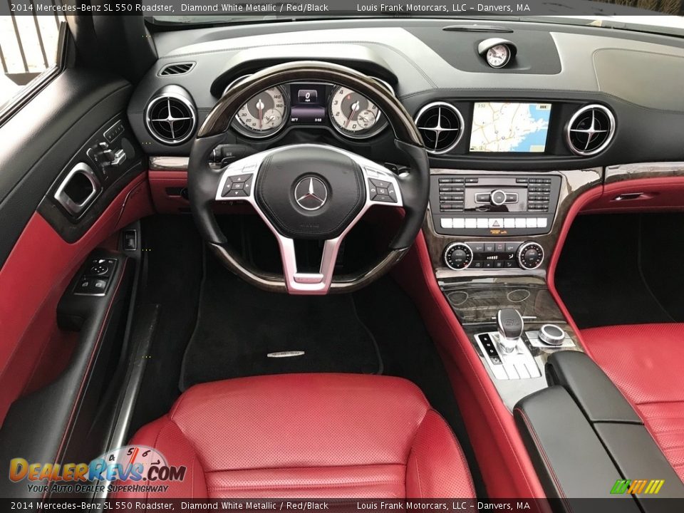 2014 Mercedes-Benz SL 550 Roadster Diamond White Metallic / Red/Black Photo #10