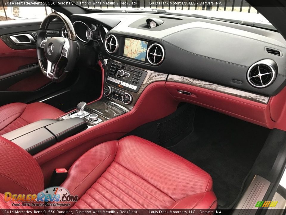 2014 Mercedes-Benz SL 550 Roadster Diamond White Metallic / Red/Black Photo #12