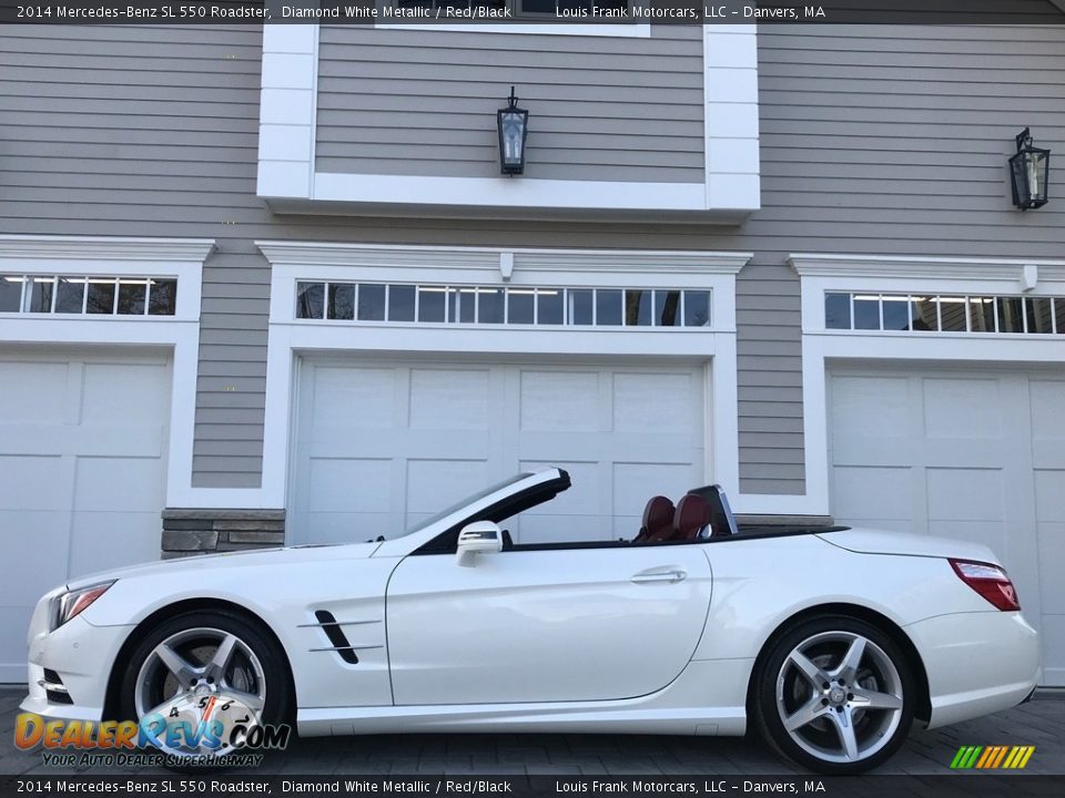 2014 Mercedes-Benz SL 550 Roadster Diamond White Metallic / Red/Black Photo #13