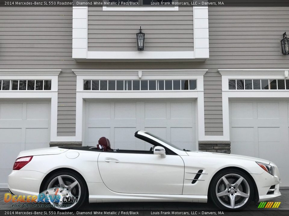 2014 Mercedes-Benz SL 550 Roadster Diamond White Metallic / Red/Black Photo #14