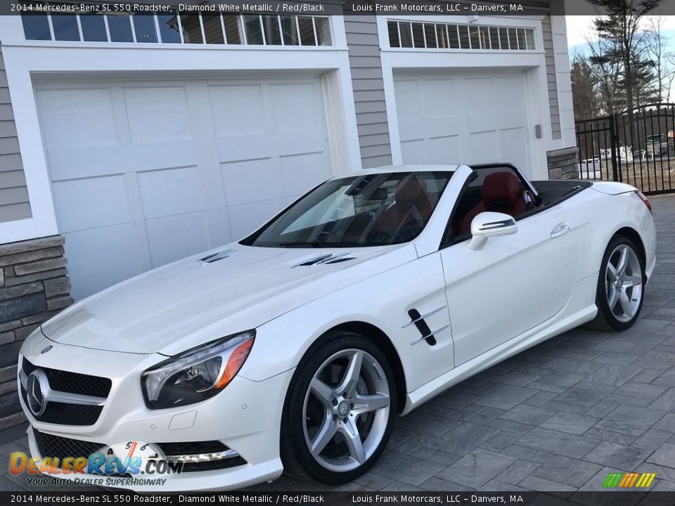 2014 Mercedes-Benz SL 550 Roadster Diamond White Metallic / Red/Black Photo #15