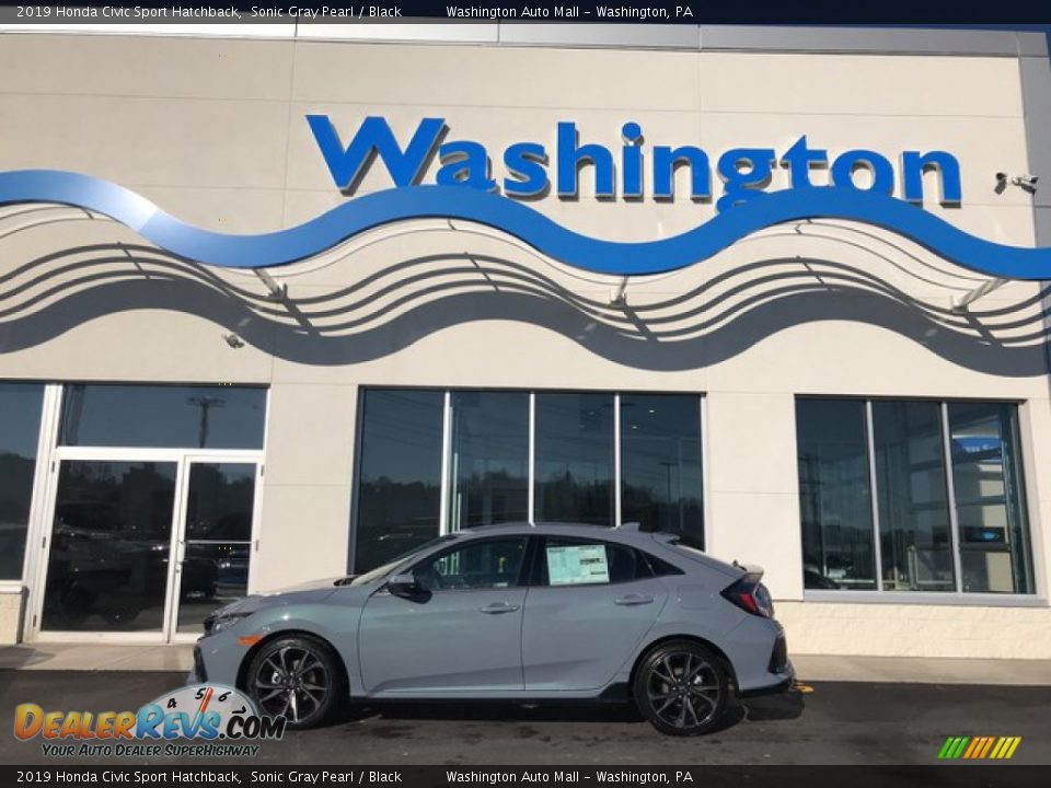 2019 Honda Civic Sport Hatchback Sonic Gray Pearl / Black Photo #1
