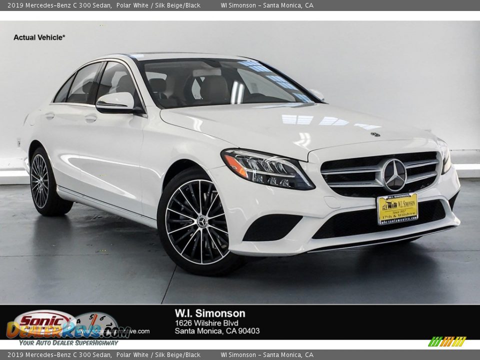 2019 Mercedes-Benz C 300 Sedan Polar White / Silk Beige/Black Photo #1