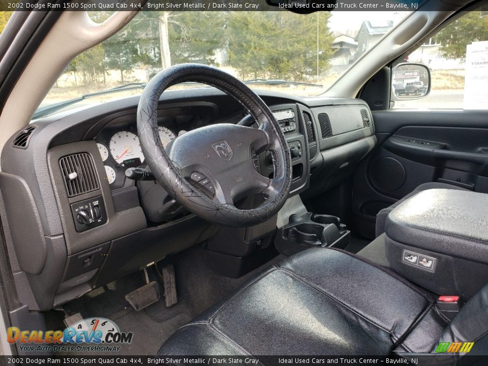 2002 Dodge Ram 1500 Sport Quad Cab 4x4 Bright Silver Metallic / Dark Slate Gray Photo #9
