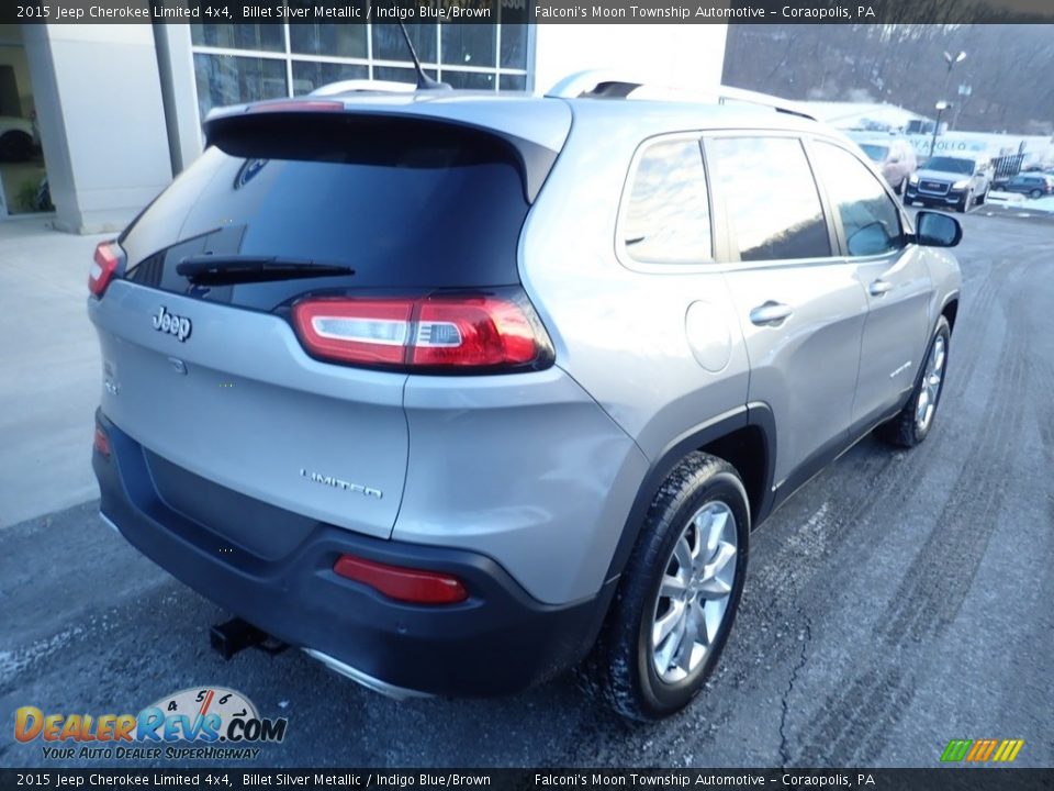 2015 Jeep Cherokee Limited 4x4 Billet Silver Metallic / Indigo Blue/Brown Photo #2
