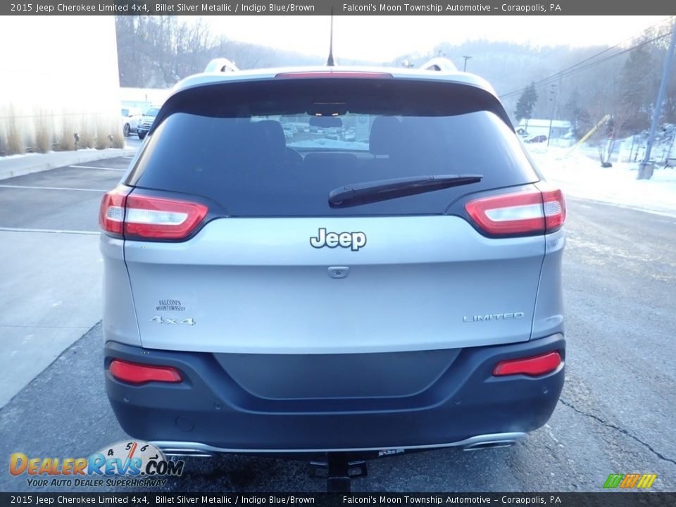 2015 Jeep Cherokee Limited 4x4 Billet Silver Metallic / Indigo Blue/Brown Photo #3