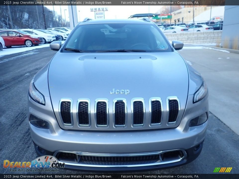 2015 Jeep Cherokee Limited 4x4 Billet Silver Metallic / Indigo Blue/Brown Photo #8