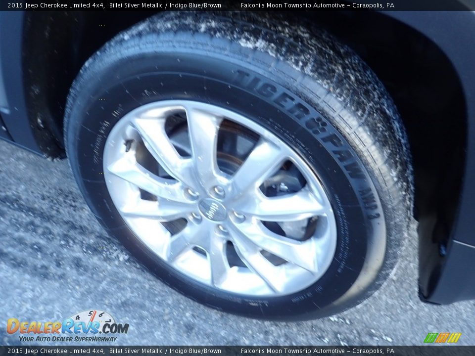 2015 Jeep Cherokee Limited 4x4 Billet Silver Metallic / Indigo Blue/Brown Photo #10
