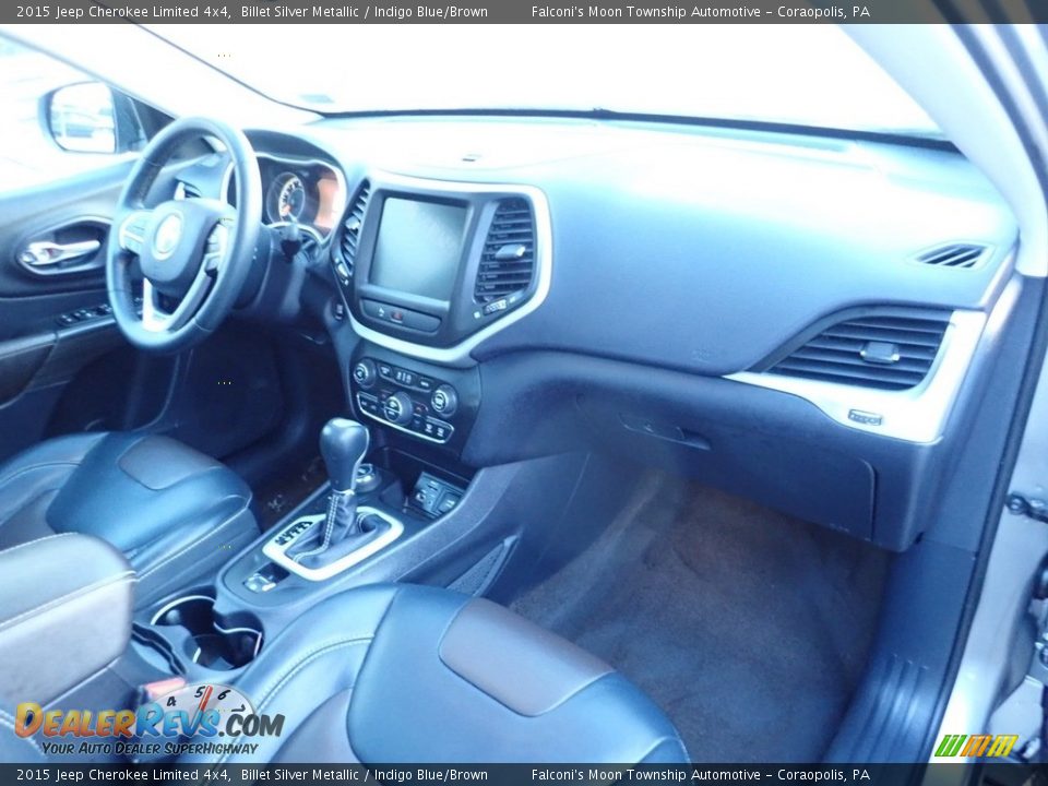 2015 Jeep Cherokee Limited 4x4 Billet Silver Metallic / Indigo Blue/Brown Photo #12