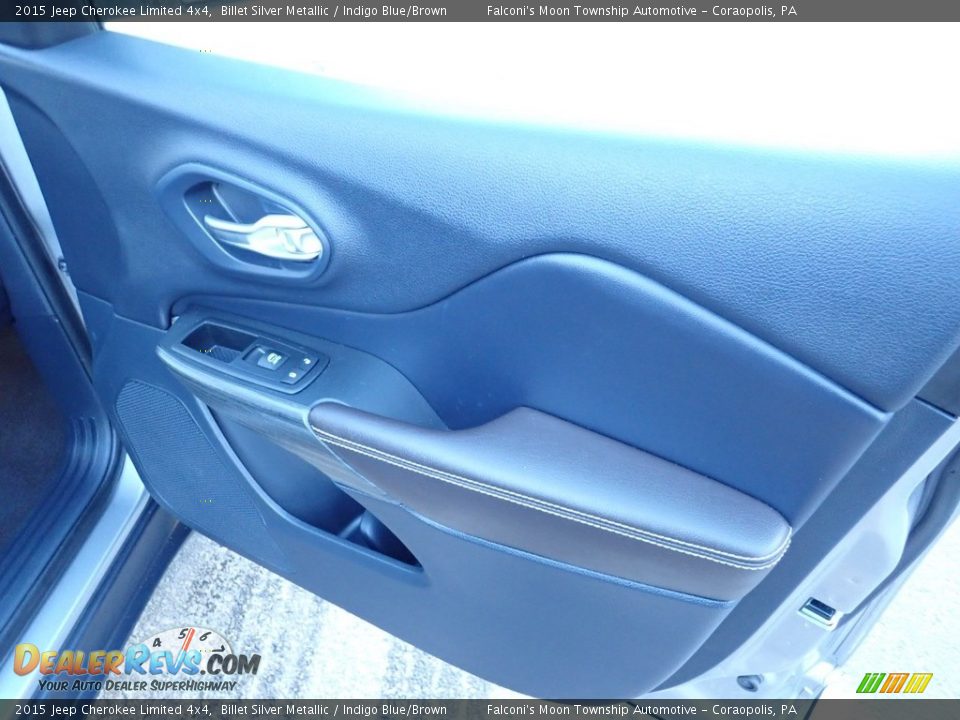2015 Jeep Cherokee Limited 4x4 Billet Silver Metallic / Indigo Blue/Brown Photo #13
