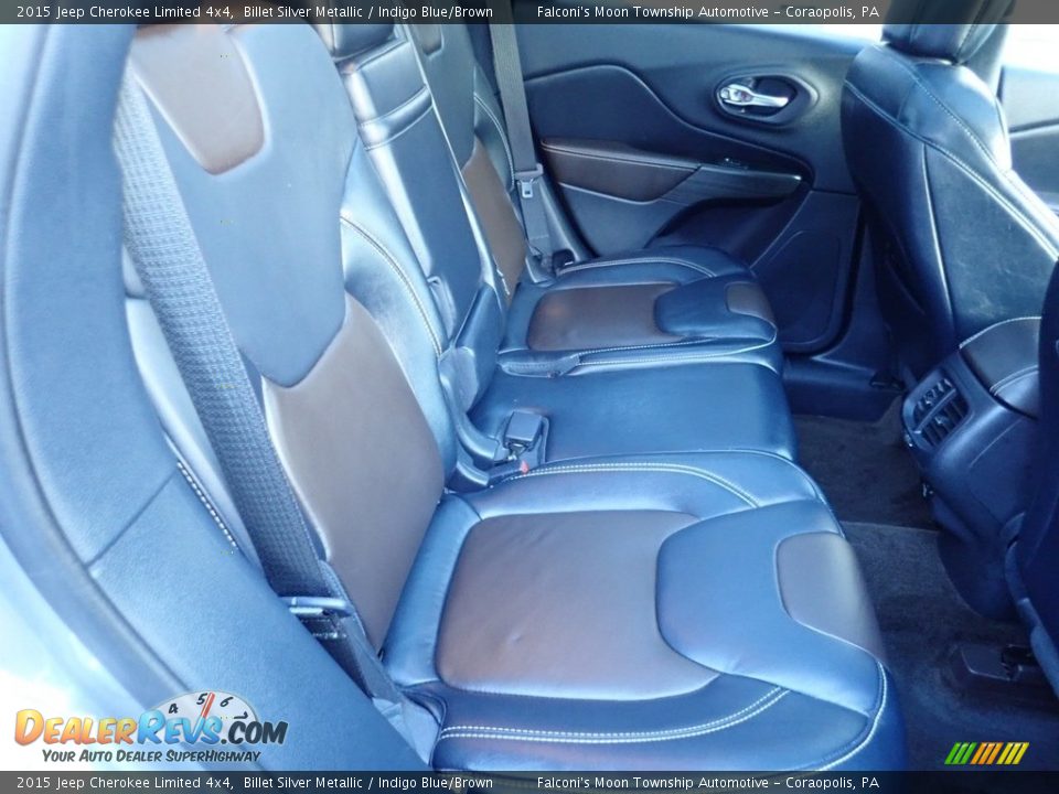 2015 Jeep Cherokee Limited 4x4 Billet Silver Metallic / Indigo Blue/Brown Photo #14