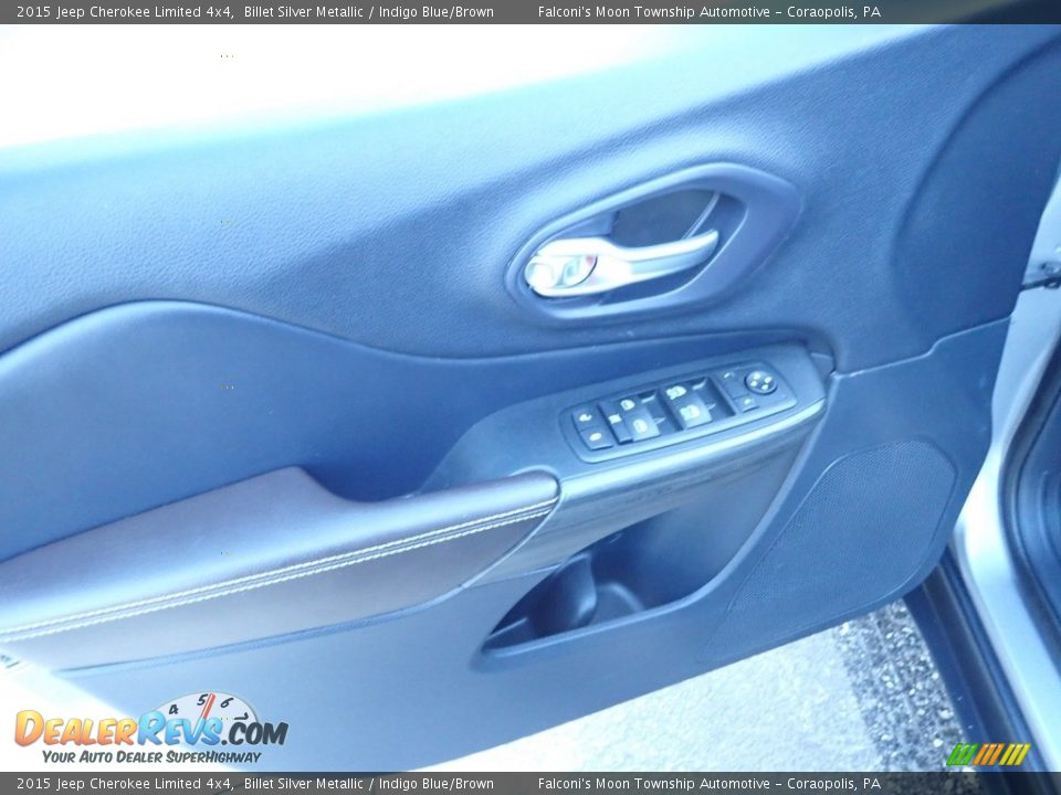 2015 Jeep Cherokee Limited 4x4 Billet Silver Metallic / Indigo Blue/Brown Photo #16