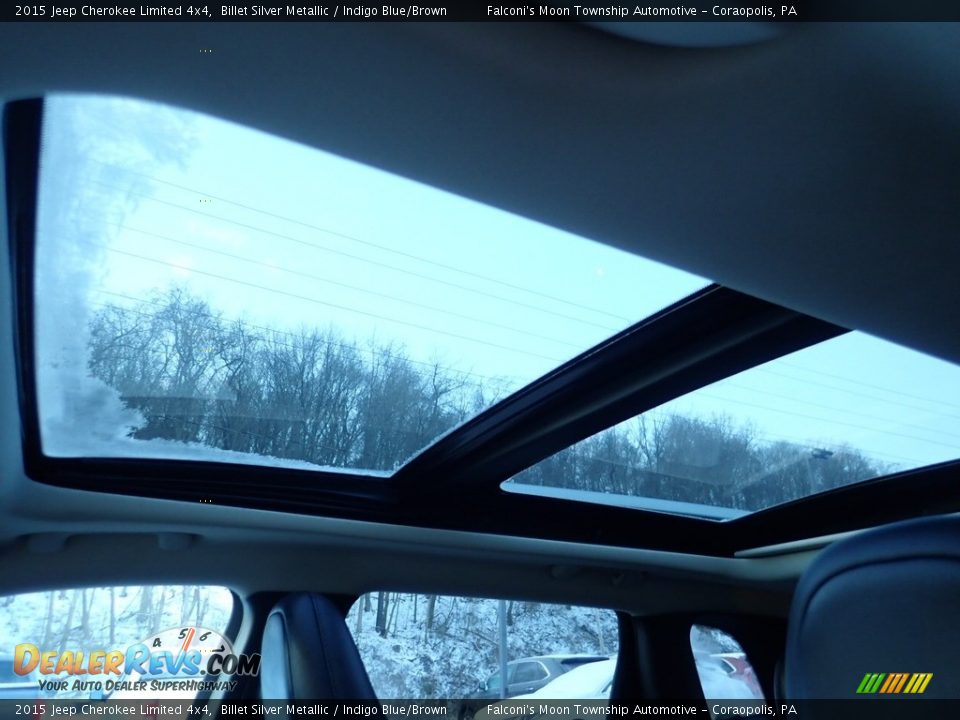 2015 Jeep Cherokee Limited 4x4 Billet Silver Metallic / Indigo Blue/Brown Photo #18