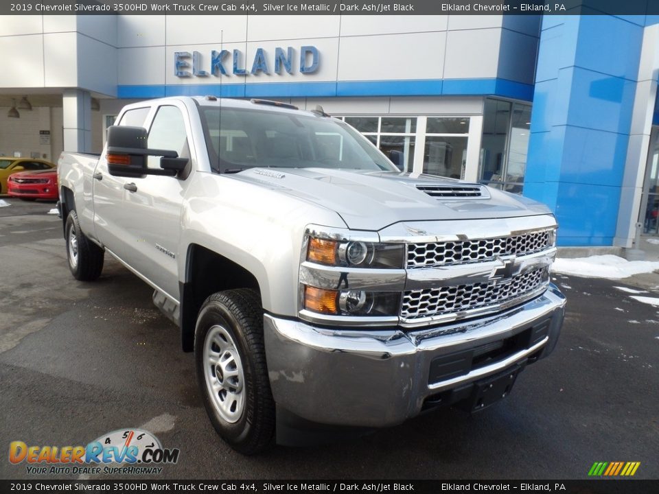 2019 Chevrolet Silverado 3500HD Work Truck Crew Cab 4x4 Silver Ice Metallic / Dark Ash/Jet Black Photo #3