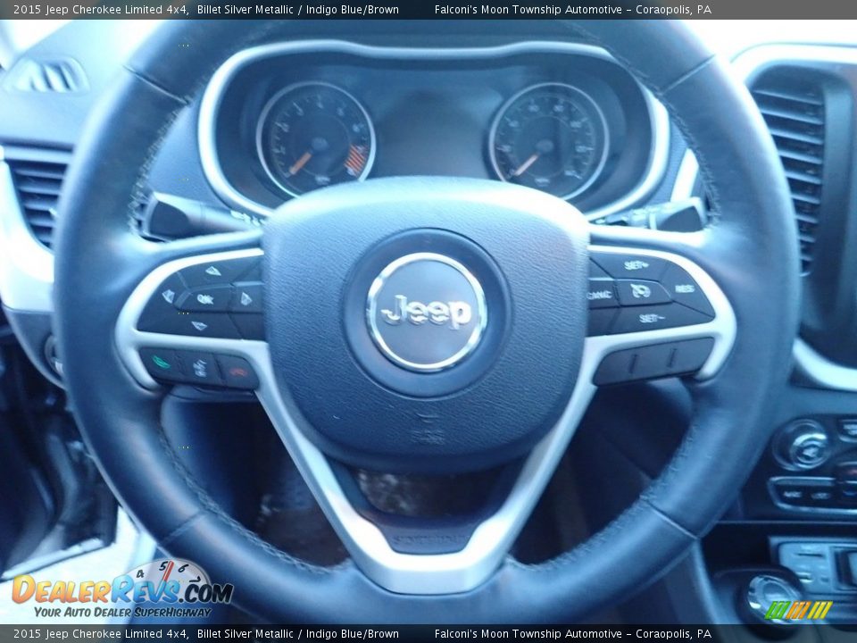 2015 Jeep Cherokee Limited 4x4 Billet Silver Metallic / Indigo Blue/Brown Photo #20