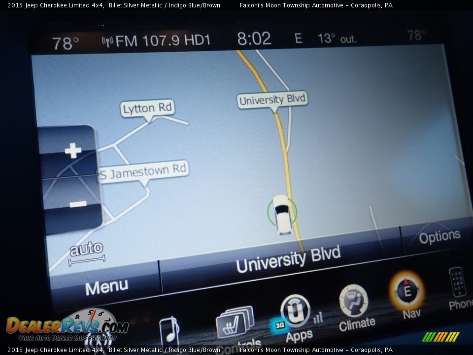 2015 Jeep Cherokee Limited 4x4 Billet Silver Metallic / Indigo Blue/Brown Photo #21