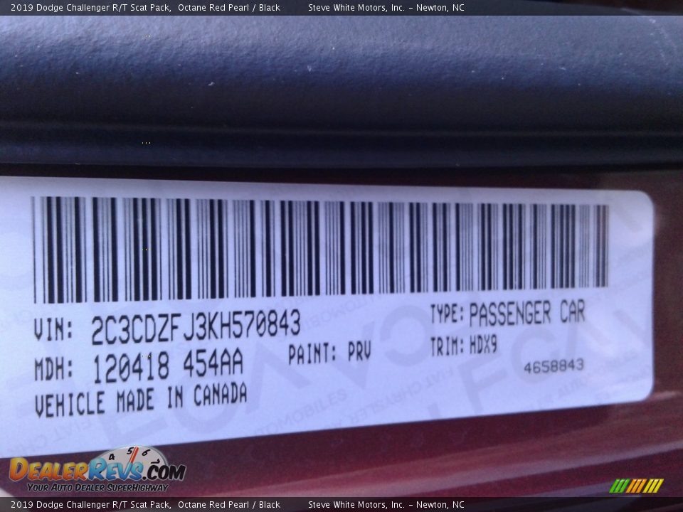 2019 Dodge Challenger R/T Scat Pack Octane Red Pearl / Black Photo #36